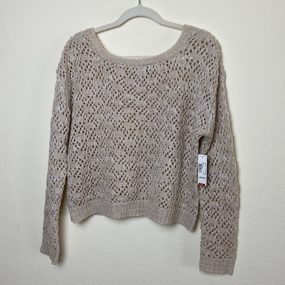 a.n.a. Large lace like Gold & Light Brown Sweater